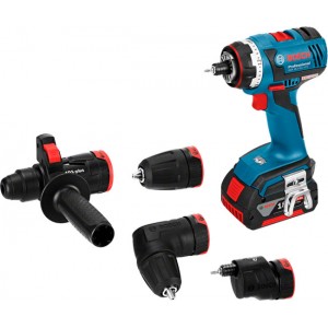 Аккумуляторная ударная дрель-шуруповерт Bosch GSR 18 V-EC FC2 + набор насадок