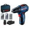 Акумуляторний безщітковий шуруповерт Bosch GSR 12V-30 Professional 2 акб GBA 12V 2 Ah набір 25 біт набір 7 свердел по металу набір 7 свердел по дереву